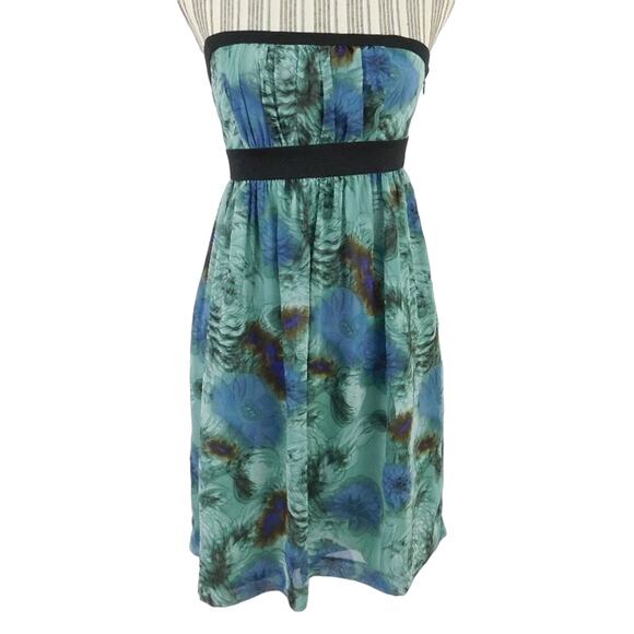 Kensie Floral Strapless Stretch Dress Sz 4 - Picture 1 of 4